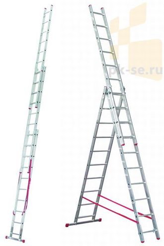 Лестница трёхсекционная универсальная алюминиевая, Россия