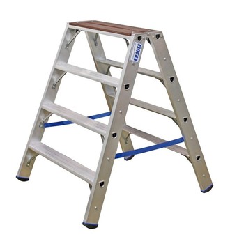 STABILO Professional Двухсторонняя лестница-стремянка с деревянной площадкой
